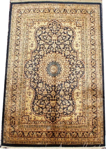 Ghom silk-carpet with Kap-Korani-design