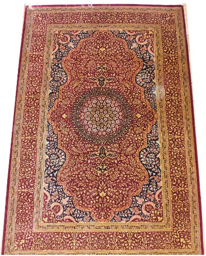 Ghom silk-carpet in classical design